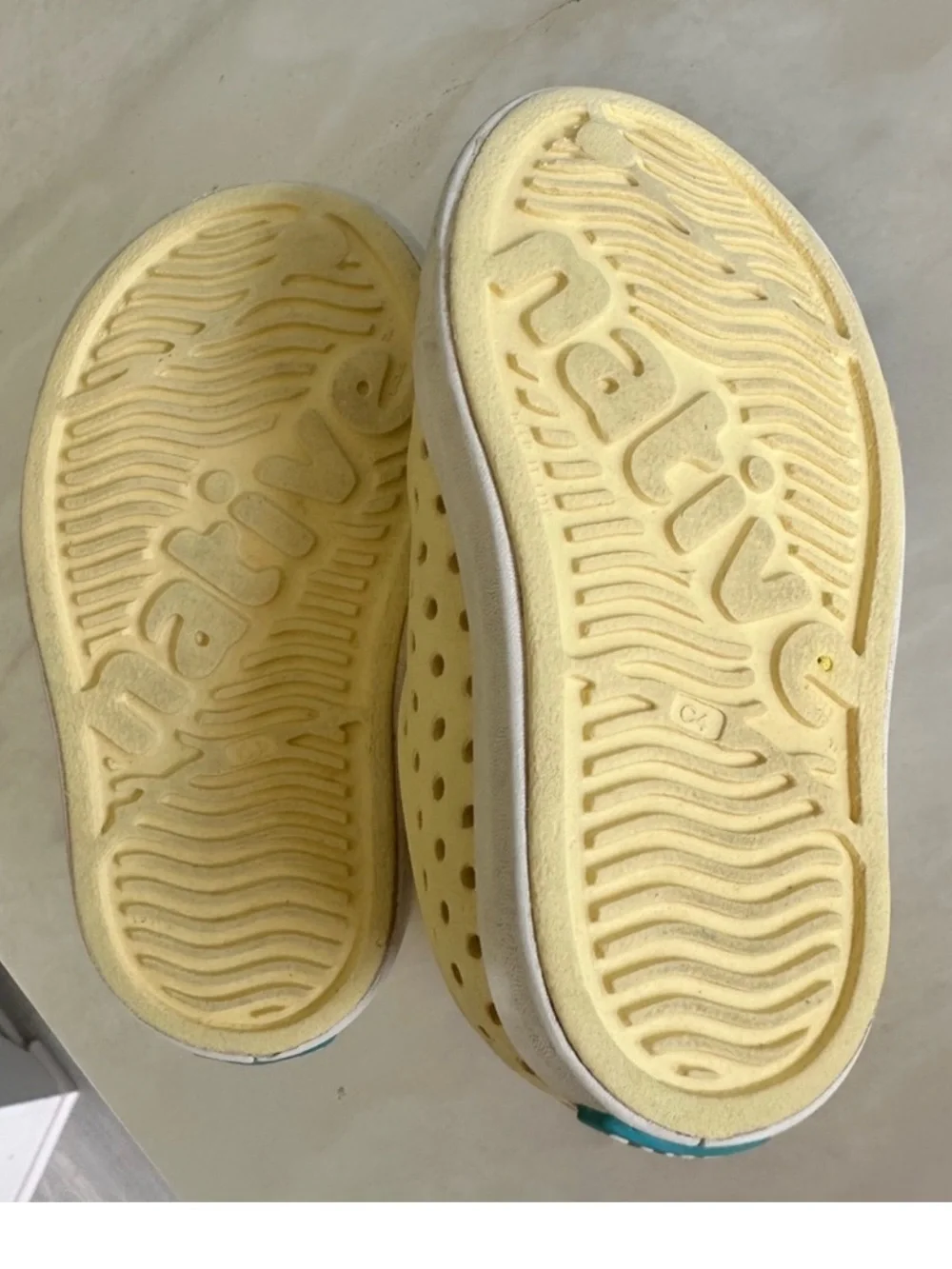 Natives Kids Yellow Slip-On Perforated Casual Shoes Size c4